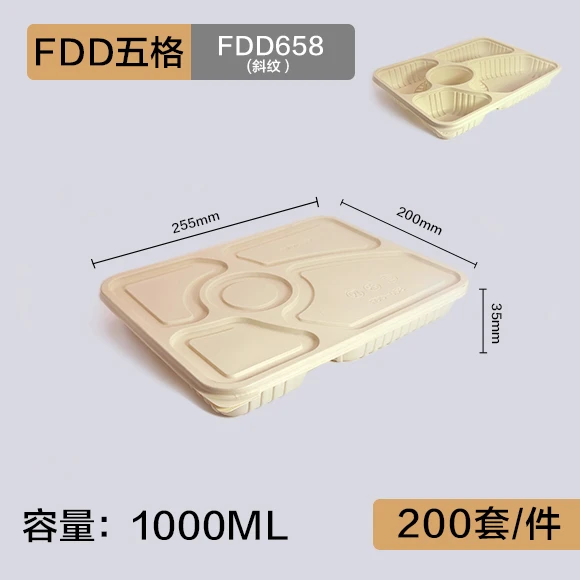5 Compartment Plastic Plates With Lids